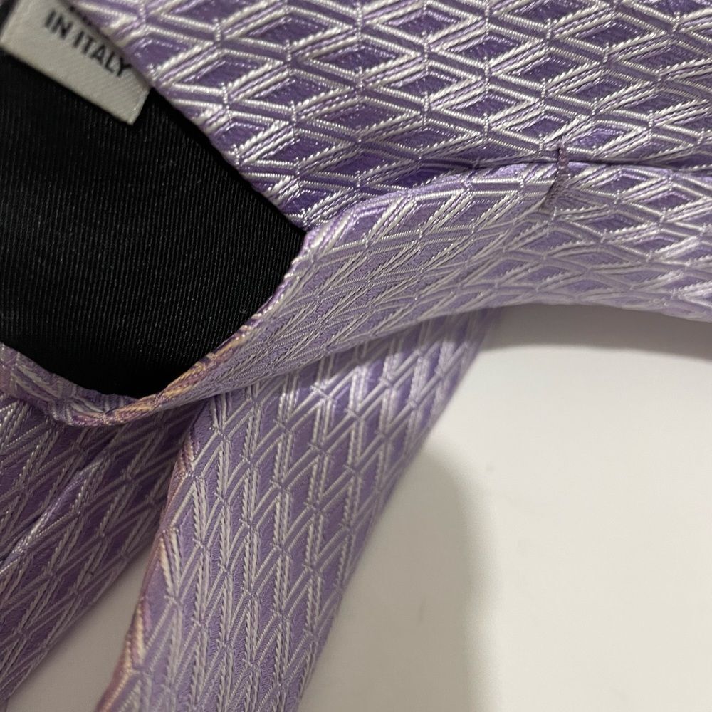 Valentino men’s neck tie light purple made in Italy - Picture 6 of 6